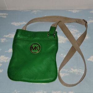 Micheal Kors Green Crossbody Bag with Logo